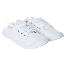 Ladies White Scrunch Back Sneakers