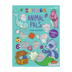 Zen Zoo Animal Pals Coloring Book With 1000+ Gem Stickers