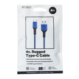 Rugged USB-C To USB-A 4ft Cable