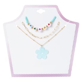 Layered Bead & Chain Necklace Set 3-Piece