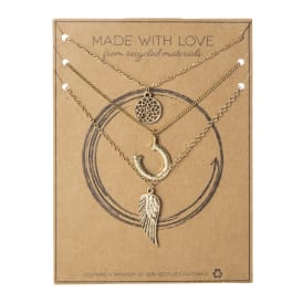 Made With Love Recycled Material  Necklaces 4-Piece Set - Luck