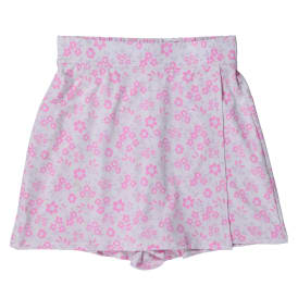 Pink Floral Wrap Skort