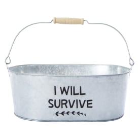 I Will Survive' Metal Planter 10.6in