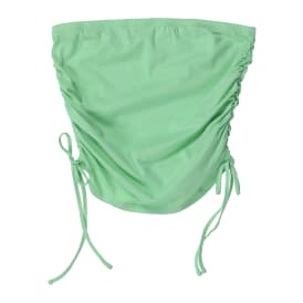 Green Ruched Side-Tie Tube Top