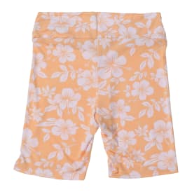 Orange Floral Crossover Bike Shorts