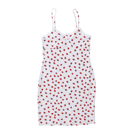 Juniors Strawberry Print Lace Trim Dress