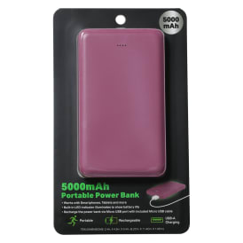 Solid Color 5000mAh Portable Power Bank