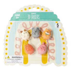 Premiere® 3D Animal Erasers 5-Count