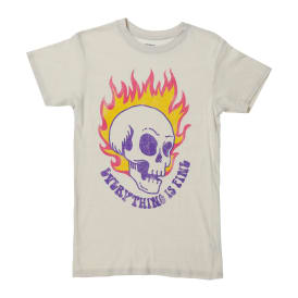 Everything Is Fine' Flaming Skull Graphic Tee