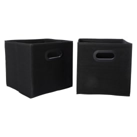 Collapsible Fabric Storage Cubes 9.84in x 9.84in 2-Count - Black