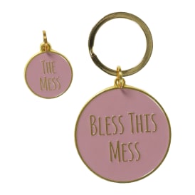 Pet Collar Charm & Keychain Set - Bless This Mess