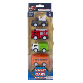 Diecast Pull Back Cars 4-Count