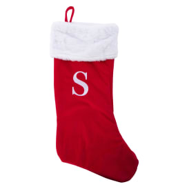 Red Monogram Christmas Stocking