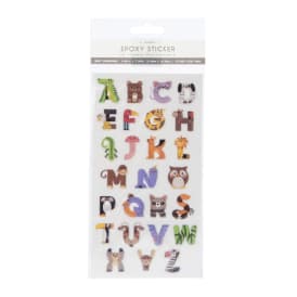 Epoxy Alphabet Letter & Number Stickers 38-Count