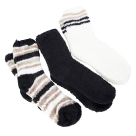 Ladies Fuzzy Crew Socks 3-Count
