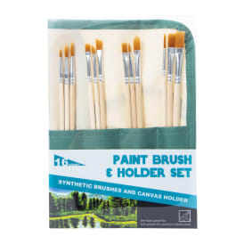 Paint Brush Set With Canvas Holder 15-Count
