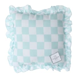 Checkered Ruffle Edge Throw Pillow 16in x 16in