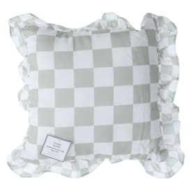 Checkered Ruffle Edge Throw Pillow 16in x 16in