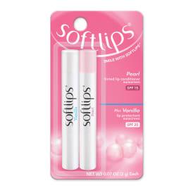 Softlips Lip Protectant, Vanilla Flavored & Tinted Pearl, 2-Pack