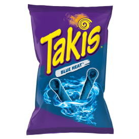 Takis Blue Heat Rolled Tortilla Chips, Hot Chili Pepper Artificially Flavored, 9.9oz Bag