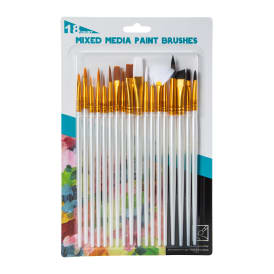 Mixed Media Paint Brushes 18-Count (Styles May Vary)