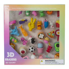 Cute 3D Erasers Set 35-Count