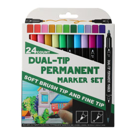 Dual-Tip Permanent Markers 24-Count Set