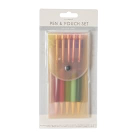 Pens & Pouch Set 6-Piece