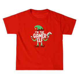 Kid's Gamer Elf Family Christmas Graphic Tee