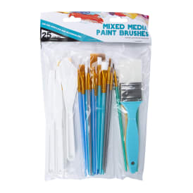 Mixed Media Paint Brushes 25-Count
