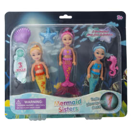 Mermaid Sisters Glow In The Dark Dolls 3-Count