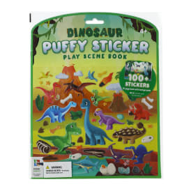 Dinosaur Puffy Sticker Play Scene Book 100-Stickers