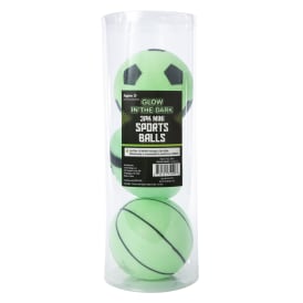 Glow In The Dark Mini Sports Balls 3-Pack