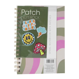 Spiral Notebook With Patches 6.14in x 8.27in