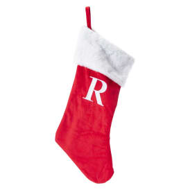 Red Monogram Christmas Stocking