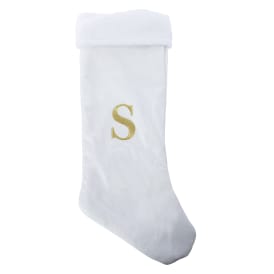 Cream Monogram Christmas Stocking