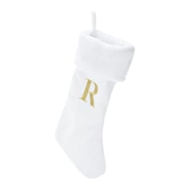 Cream Monogram Christmas Stocking