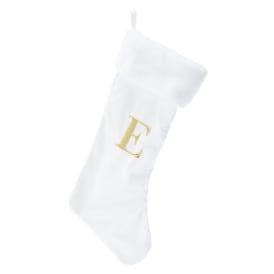 Cream Monogram Christmas Stocking