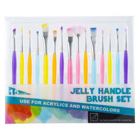 Jelly Handle Paint Brush Set 15-Piece