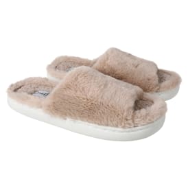 Ladies Faux Fur Fuzzy Slide Sippers