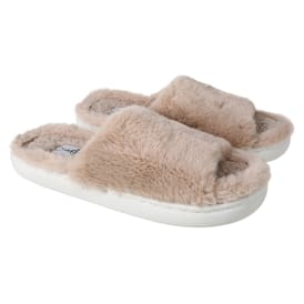 Ladies Faux Fur Fuzzy Slide Sippers