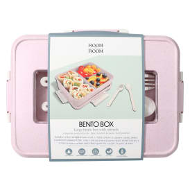 Large Bento Box With Utensils 8.75in x 6in