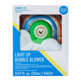 Light Up Rainbow Bubble Blower With Strap