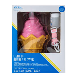 Light Up Ice Cream Bubble Blower With Strap