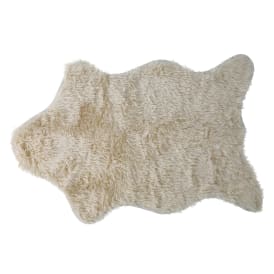 White Faux Fur Accent Rug 2ft x 3ft