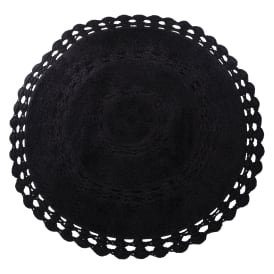 Cotton Crochet Round Rug 32in