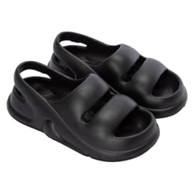 Ladies Double Band Puff Slide Sandals