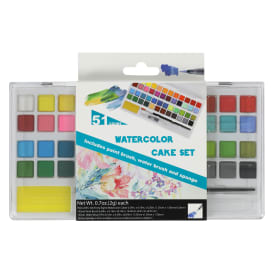 Watercolor Paint Cake Set 51-Piece