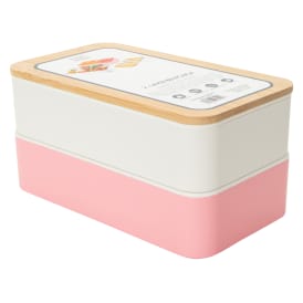 2-Layer Bento Box With Utensils 7.25in x 4in