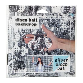 Silver Disco Ball Backdrop 48in x 60in